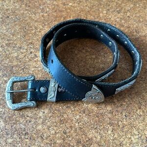 Vintage Western Dark Brown Leather Belt